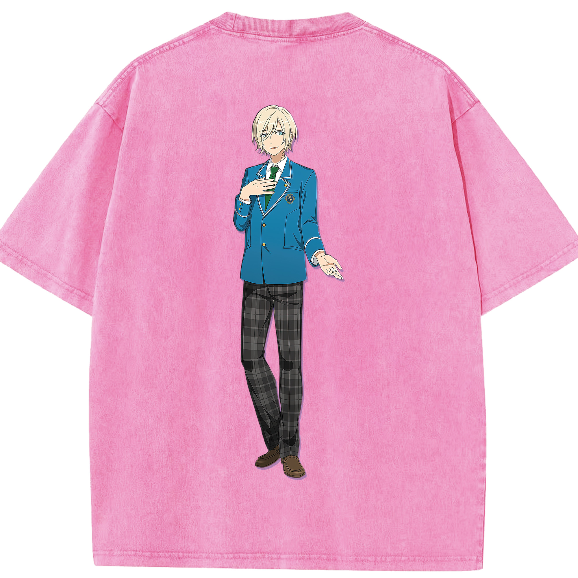 （画像用） あんさんぶるスターズ! Ensemble Stars 綿100% ヴィンテージ風 半袖Tシャツ（背面プリント）